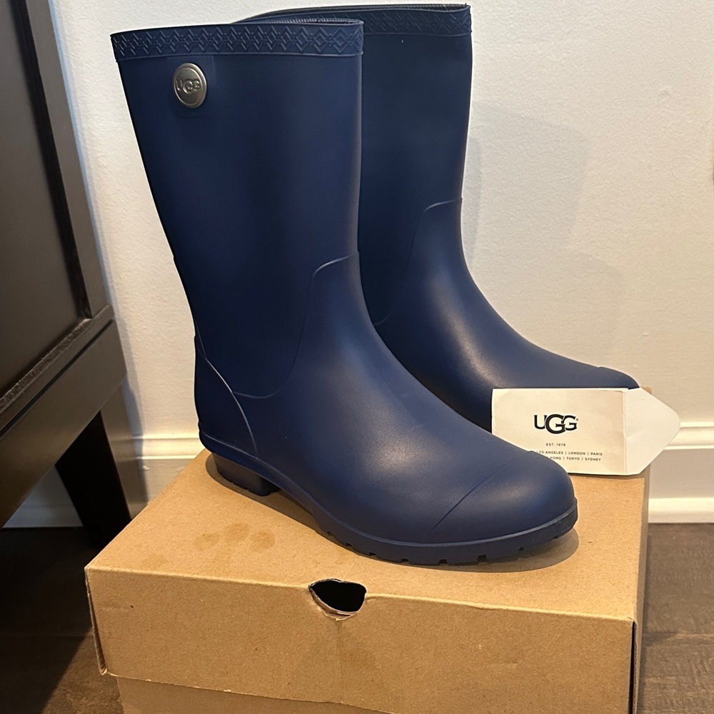 UGG Women's Sienna Matte Blue Rain Boots - 1100510 W/BJY